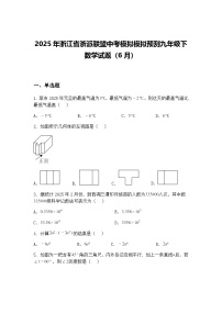 2025年浙江省浙派联盟中考模拟模拟预测九年级下数学试题（6月）（含答案解析）