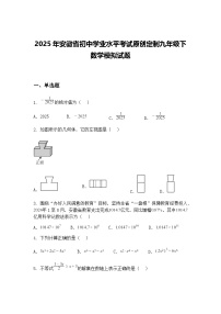 2025年安徽省初中学业水平考试原创定制九年级下数学模拟试题（含答案解析）