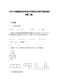 2025年海南省初中学业水平考试九年级下数学模拟试卷（黑）（含答案解析）