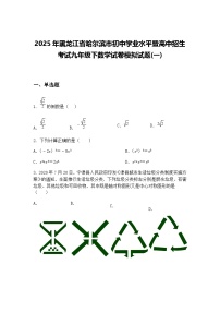 2025年黑龙江省哈尔滨市初中学业水平暨高中招生考试九年级下数学试卷模拟试题(一)（含答案解析）