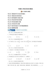 专题04整式的相关概念8大高频考点（期中真题 河南专用（北师大版2024））七年级数学上学期（含答案）