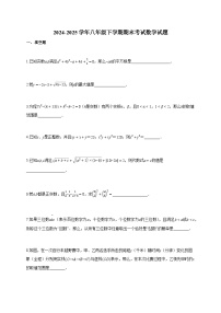 2024-2025学年八年级下学期期末考试数学检测试卷【含答案】