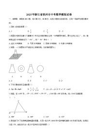 2025年浙江省杭州市中考数学模拟试卷-自定义类型