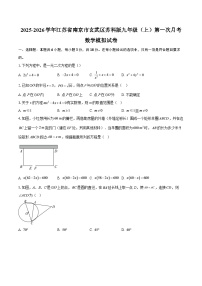 2025-2026学年江苏省南京市玄武区苏科版九年级（上）第一次月考数学模拟试卷-自定义类型