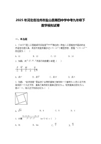 2025年河北省沧州市盐山县第四中学中考九年级下数学模拟试卷（含答案解析）