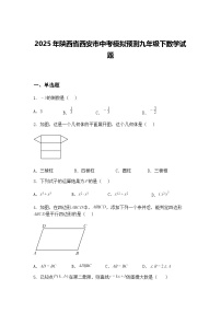 2025年陕西省西安市中考模拟预测九年级下数学试题（含答案解析）