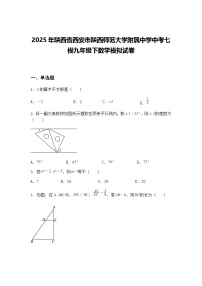 2025年陕西省西安市陕西师范大学附属中学中考七模九年级下数学模拟试卷（含答案解析）