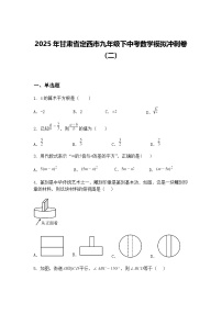2025年甘肃省定西市九年级下中考数学模拟冲刺卷（二）（含答案解析）