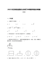 2025年甘肃省定西市九年级下中考数学模拟冲刺卷（二）（含答案解析）