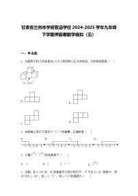 甘肃省兰州市学府致远学校2024-2025学年九年级下学期押题卷数学模拟（五）（含答案解析）