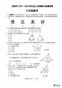 湖北省安陆市2024-2025学年八年级上学期期中质量调研数学试题