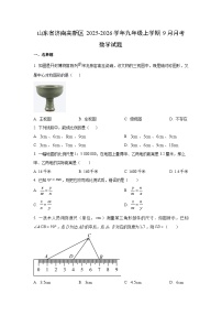 山东省济南高新区2025-2026学年九年级上学期9月月考数学试卷（学生版）