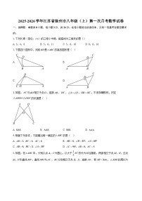 2025-2026学年江苏省徐州市八年级（上）第一次月考数学试卷-自定义类型