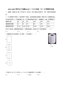 2024-2025学年辽宁省鞍山五十一中九年级（下）开学数学试卷-自定义类型