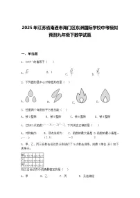 2025年江苏省南通市海门区东洲国际学校中考模拟预测九年级下数学试题（含答案解析）