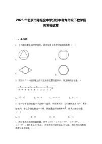 2025年北京市陈经纶中学分校中考九年级下数学模拟零模试卷（含答案解析）