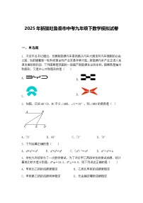 2025年新疆吐鲁番市中考九年级下数学模拟试卷（含答案解析）
