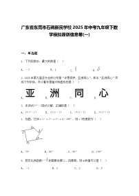 广东省东莞市石碣新民学校2025年中考九年级下数学模拟原创信息卷(一)（含答案解析）