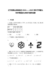 辽宁省鞍山市铁东区2024——2025学年下学期九年中考模拟九年级下数学试卷（含答案解析）