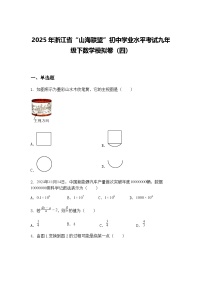 2025年浙江省“山海联盟”初中学业水平考试九年级下数学模拟卷（四）（含答案解析）