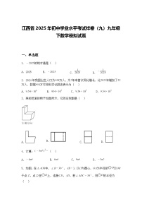 江西省2025年初中学业水平考试样卷（九）九年级下数学模拟试题（含答案解析）