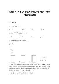 江西省2025年初中学业水平考试样卷（五）九年级下数学模拟试题（含答案解析）