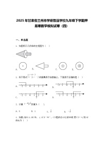 2025年甘肃省兰州市学府致远学校九年级下学期押题卷数学模拟试卷（四）（含答案解析）