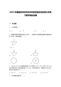 2025年福建省漳州市初中毕业班适应性检测九年级下数学模拟试卷（含答案解析）