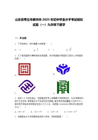 山东省枣庄市滕州市2025年初中学业水平考试模拟试题（一）九年级下数学（含答案解析）