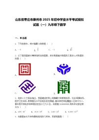 山东省枣庄市滕州市2025年初中学业水平考试模拟试题（一）九年级下数学（含答案解析）