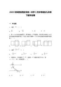 2025年陕西省西安市铁一中学3月中考模拟九年级下数学试卷（含答案解析）