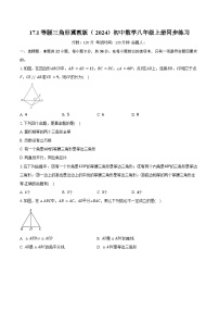 初中数学冀教版（2024）八年级上册（2024）17.1 等腰三角形优秀课时训练