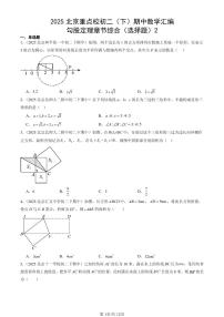 2025北京重点校初二（下）期中数学汇编：勾股定理章节综合（选择题）2