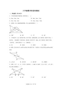 山东省临沂市2025_2026学年上学期八年级9月数学月考试卷【附答案】