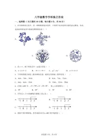 浙江省杭州市2025_2026学年八年级上学期9月月考数学试卷【附答案】