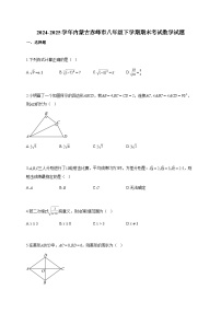 2024~2025学年内蒙古赤峰市八年级下册期末考试数学试题（含答案）