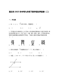 重庆市2025年中考九年级下数学模拟押题卷（二）（含答案解析）
