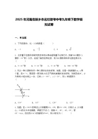 2025年河南省新乡市名校联考中考九年级下数学模拟试卷（含答案解析）