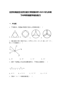 北京市海淀区北京交通大学附属中学2025年九年级下中考零模数学模拟练习（含答案解析）