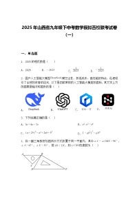 2025年山西省九年级下中考数学模拟百校联考试卷（一）（含答案解析）