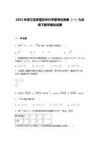 2025年浙江省浙里初中升学联考仿真卷（一）九年级下数学模拟试卷（含答案解析）