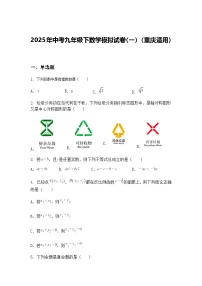 2025年中考九年级下数学模拟试卷（一）（重庆适用）（含答案解析）