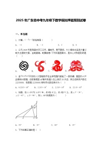 2025年广东省中考九年级下数学模拟押题预测试卷（含答案解析）