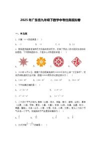 2025年广东省九年级下数学中考仿真模拟卷（含答案解析）