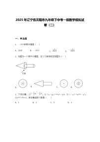 2025年辽宁省沈阳市九年级下中考一模数学模拟试卷（二）（含答案解析）