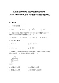 山东省临沂市沂水县四十里堡镇初级中学2024-2025学年九年级下学期第一次数学模拟考试（含答案解析）