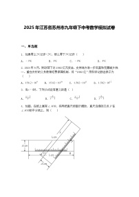 2025年江苏省苏州市九年级下中考数学模拟试卷（含答案解析）