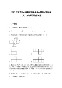 2025年浙江省山海联盟初中学业水平考试模拟卷（三）九年级下数学试题（含答案解析）