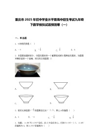 重庆市2025年初中学业水平暨高中招生考试九年级下数学模拟试题预测卷（一）（含答案解析）