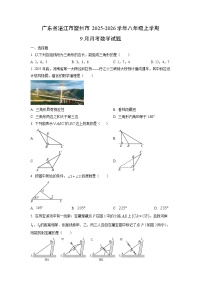 广东省湛江市雷州市2025-2026学年八年级上学期9月月考数学试卷（学生版）